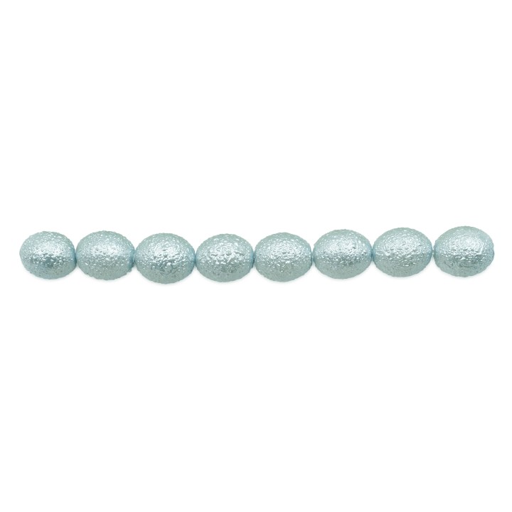 Perla ice oval 6x6mm de vidrio para collar pulsera y aretes