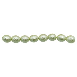 Perla ice oval 6x6mm de vidrio para collar pulsera y aretes