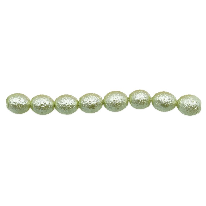 Perla ice oval 6x6mm de vidrio para collar pulsera y aretes