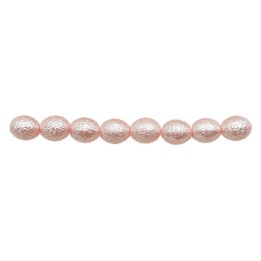Perla ice oval 6x6mm de vidrio para collar pulsera y aretes