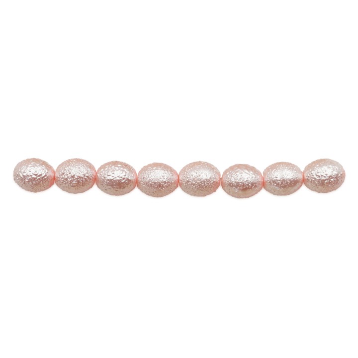 Perla ice oval 6x6mm de vidrio para collar pulsera y aretes