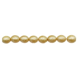 Perla ice oval 6x6mm de vidrio para collar pulsera y aretes