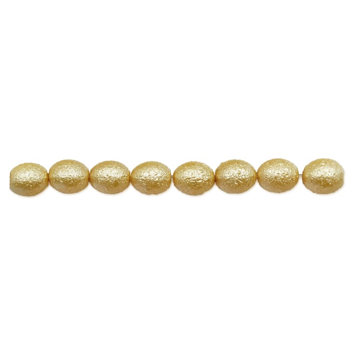 Perla ice oval 6x6mm de vidrio para collar pulsera y aretes