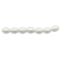 Perla ice oval 8x6mm de vidrio para collar pulsera y aretes