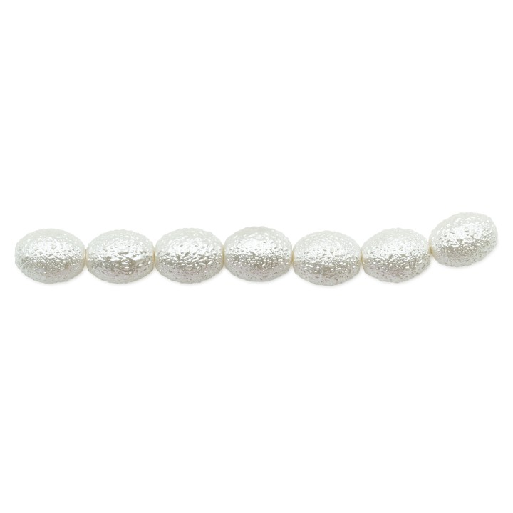 Perla ice oval 8x6mm de vidrio para collar pulsera y aretes