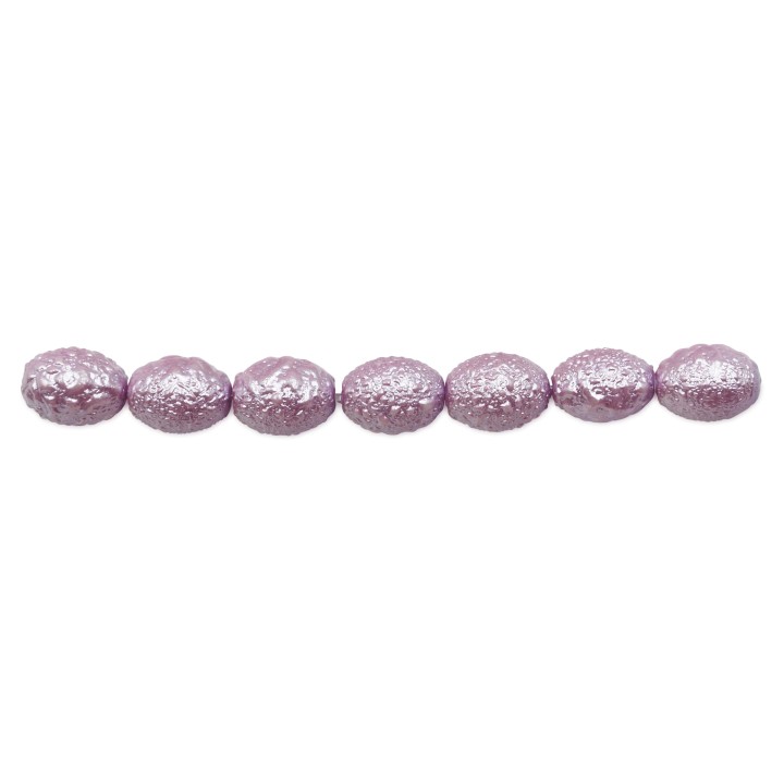 Perla ice oval 8x6mm de vidrio para collar pulsera y aretes