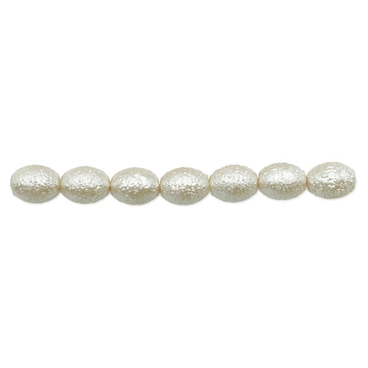 Perla ice oval 8x6mm de vidrio para collar pulsera y aretes