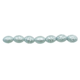 Perla ice oval 8x6mm de vidrio para collar pulsera y aretes