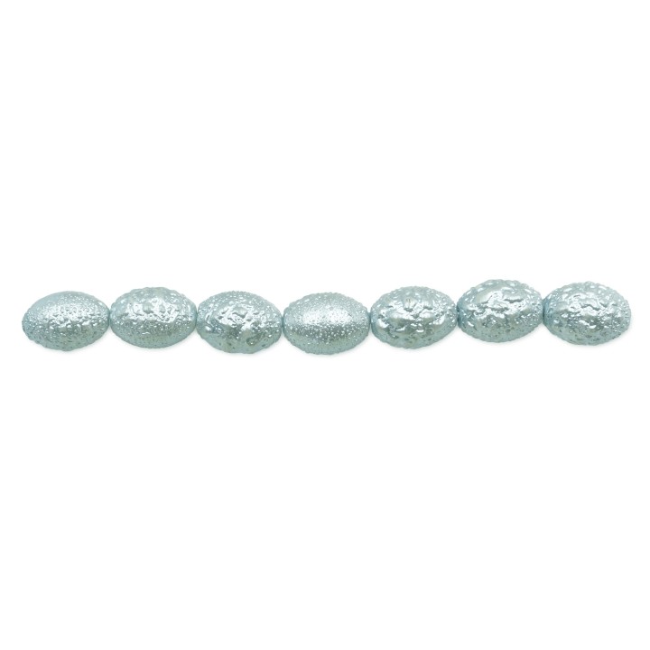 Perla ice oval 8x6mm de vidrio para collar pulsera y aretes