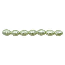 Perla ice oval 8x6mm de vidrio para collar pulsera y aretes