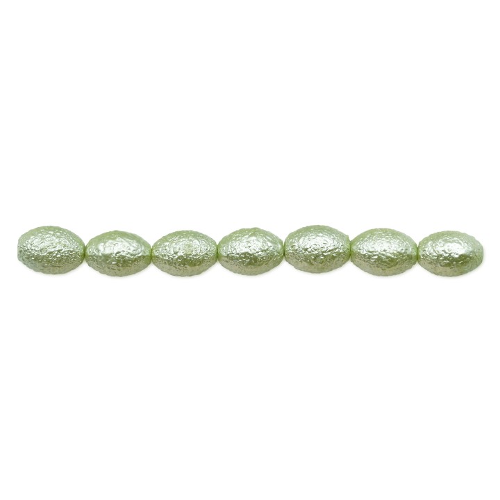 Perla ice oval 8x6mm de vidrio para collar pulsera y aretes