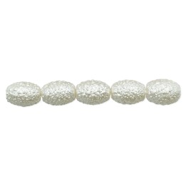 Perla ice oval 10x8mm de vidrio para collar pulsera y aretes