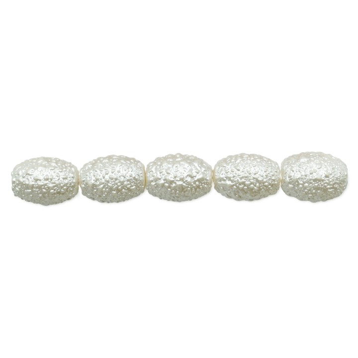 Perla ice oval 10x8mm de vidrio para collar pulsera y aretes