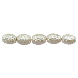 Perla ice oval 10x8mm de vidrio para collar pulsera y aretes