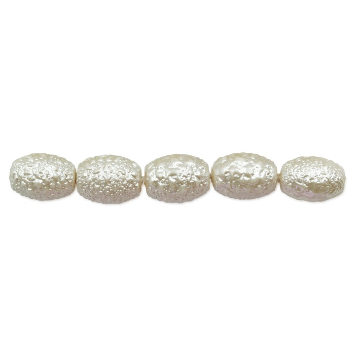 Perla ice oval 10x8mm de vidrio para collar pulsera y aretes