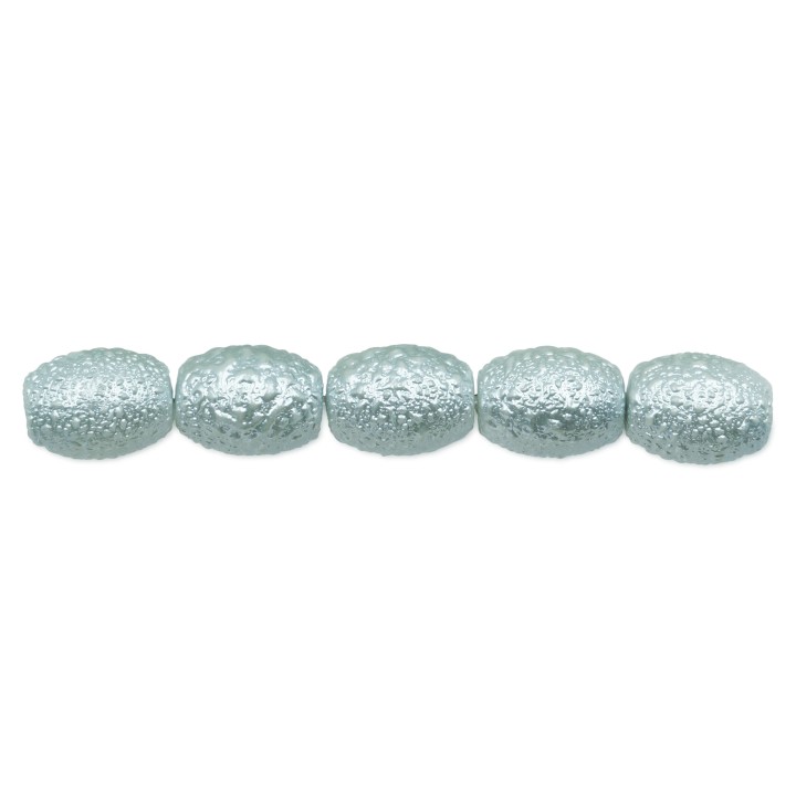 Perla ice oval 10x8mm de vidrio para collar pulsera y aretes