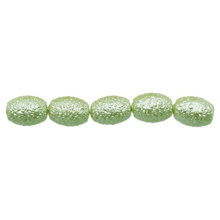 Perla ice oval 10x8mm de vidrio para collar pulsera y aretes