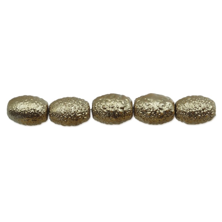 Perla ice oval 10x8mm de vidrio para collar pulsera y aretes
