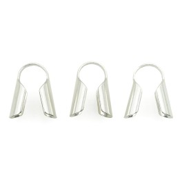 Terminal 10x6mm de laton para collar y pulsera plateado