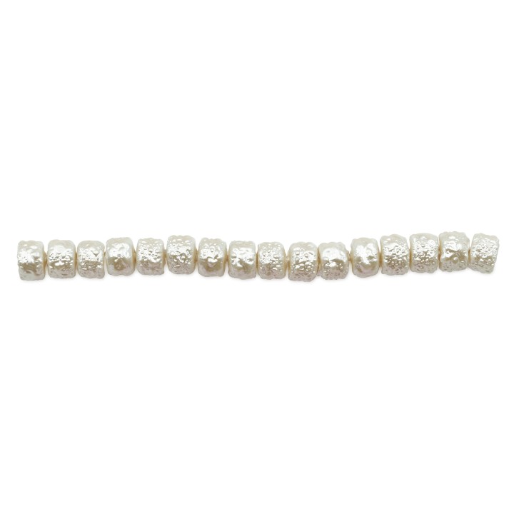 Perla cilindro ice 4x3mm de vidrio para collar pulsera y aretes