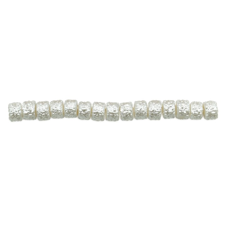 Perla cilindro ice 4x3mm de vidrio para collar pulsera y aretes