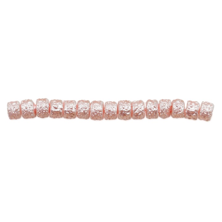 Perla cilindro ice 4x3mm de vidrio para collar pulsera y aretes