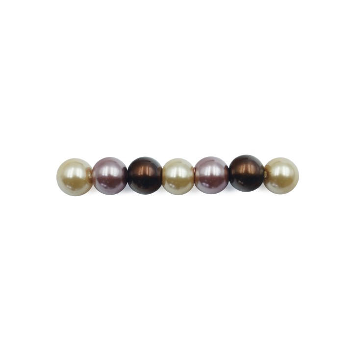Perla con nudo 6mm de vidrio para collar pulsera y aretes