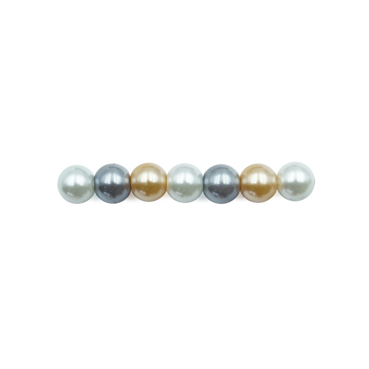 Perla con nudo 6mm de vidrio para collar pulsera y aretes