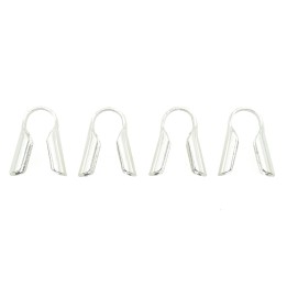 Terminal 10x4mm de laton para collar y pulsera plateado