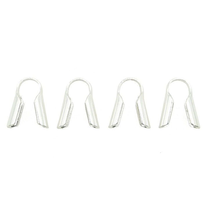 Terminal 10x4mm de laton para collar y pulsera plateado
