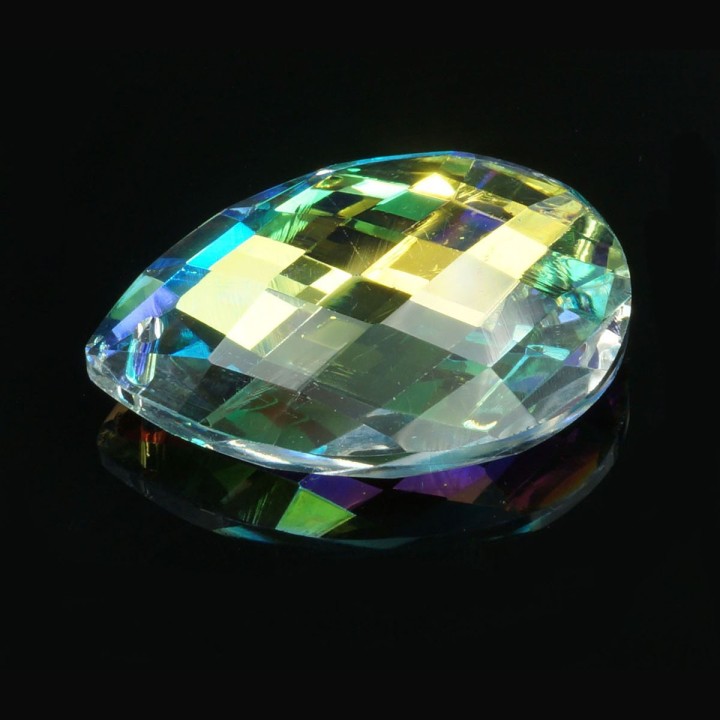 24x38mm Cristal Cortado Dije Lagrima Petatillo  Cristal Ab