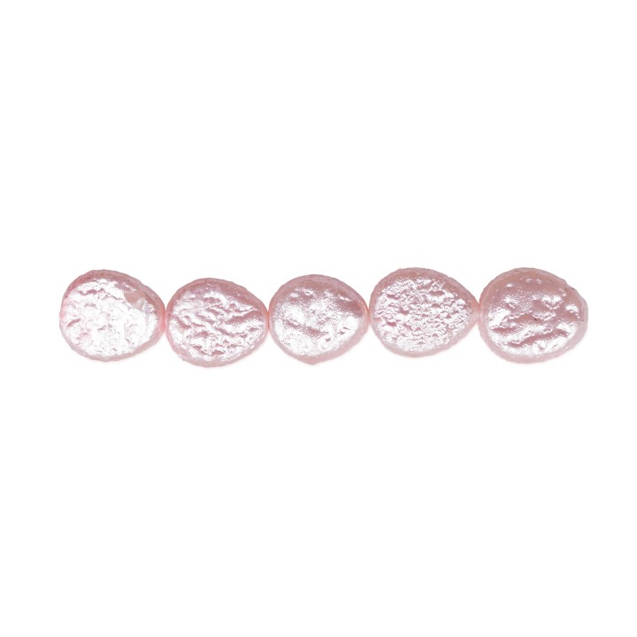Perla oval plana 10x8mm de vidrio para collar pulsera y aretes
