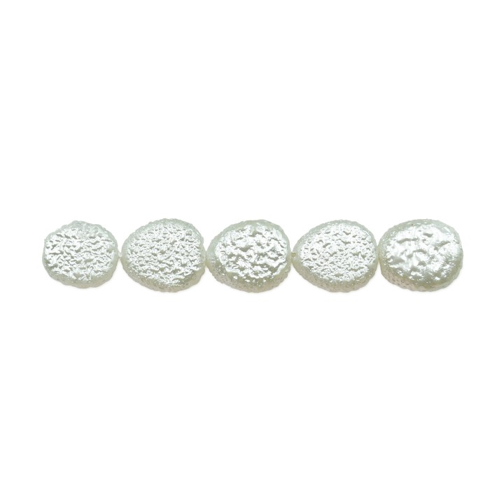 Perla oval plana 10x8mm de vidrio para collar pulsera y aretes