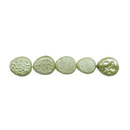Perla oval plana 10x8mm de vidrio para collar pulsera y aretes