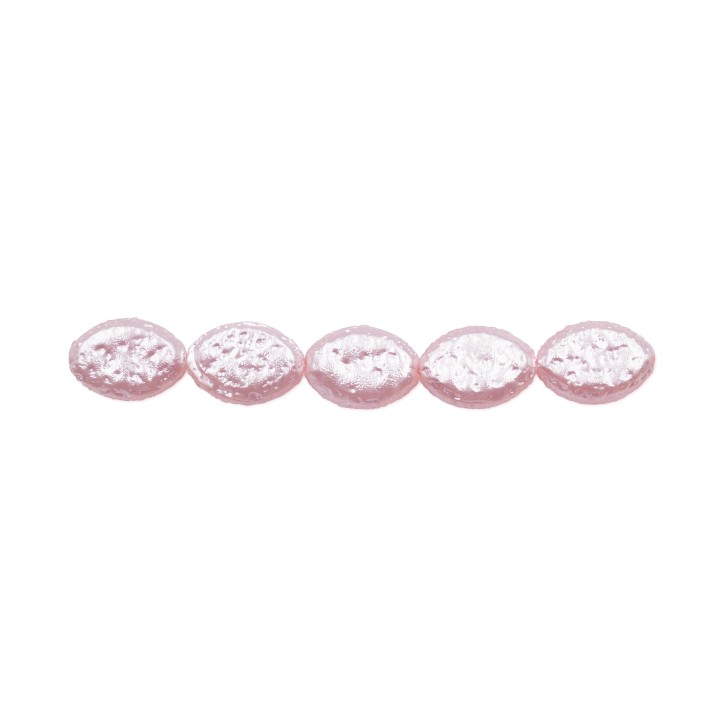 Perla oval plana 12x8mm de vidrio para collar pulsera y aretes