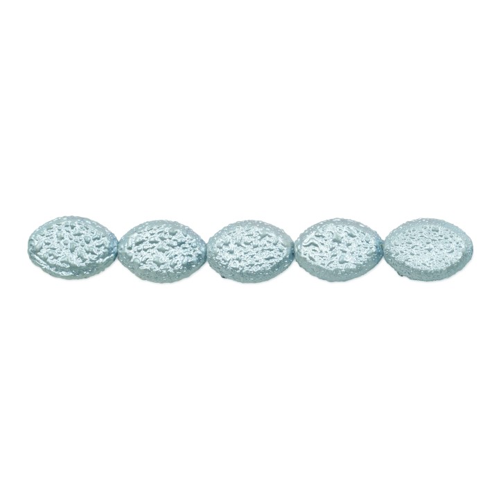Perla oval plana 12x8mm de vidrio para collar pulsera y aretes