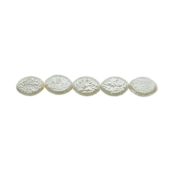 Perla oval plana 12x8mm de vidrio para collar pulsera y aretes