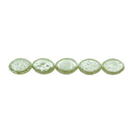 Perla oval plana 12x8mm de vidrio para collar pulsera y aretes