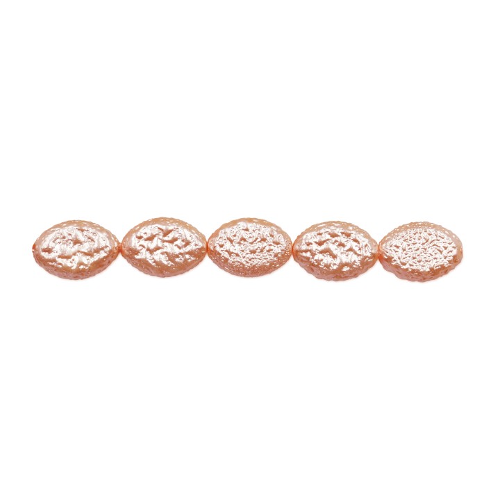 Perla oval plana 12x8mm de vidrio para collar pulsera y aretes