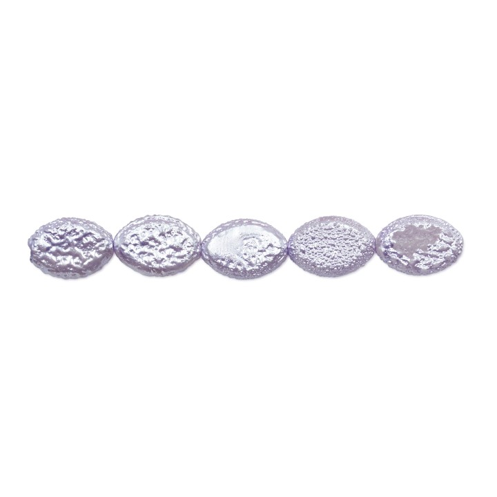 Perla oval plana 12x8mm de vidrio para collar pulsera y aretes