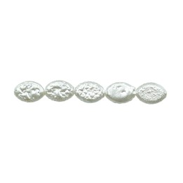 Perla oval plana 12x8mm de vidrio para collar pulsera y aretes