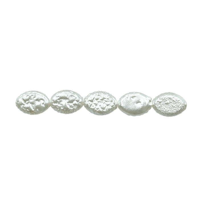 Perla oval plana 12x8mm de vidrio para collar pulsera y aretes