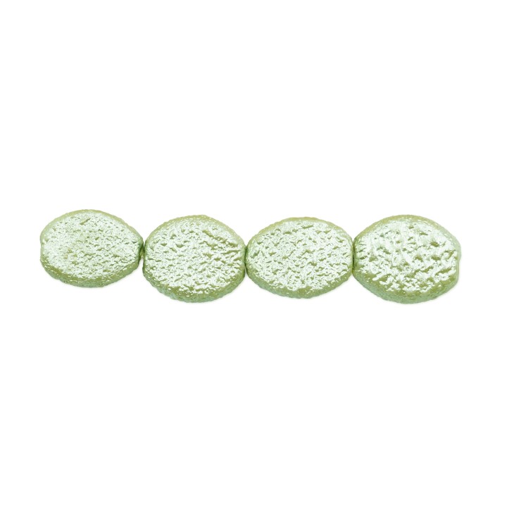 Perla oval plana 14x10mm de vidrio para collar pulsera y aretes