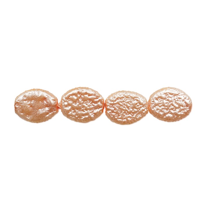Perla oval plana 14x10mm de vidrio para collar pulsera y aretes
