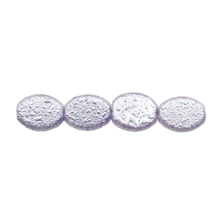 Perla oval plana 14x10mm de vidrio para collar pulsera y aretes