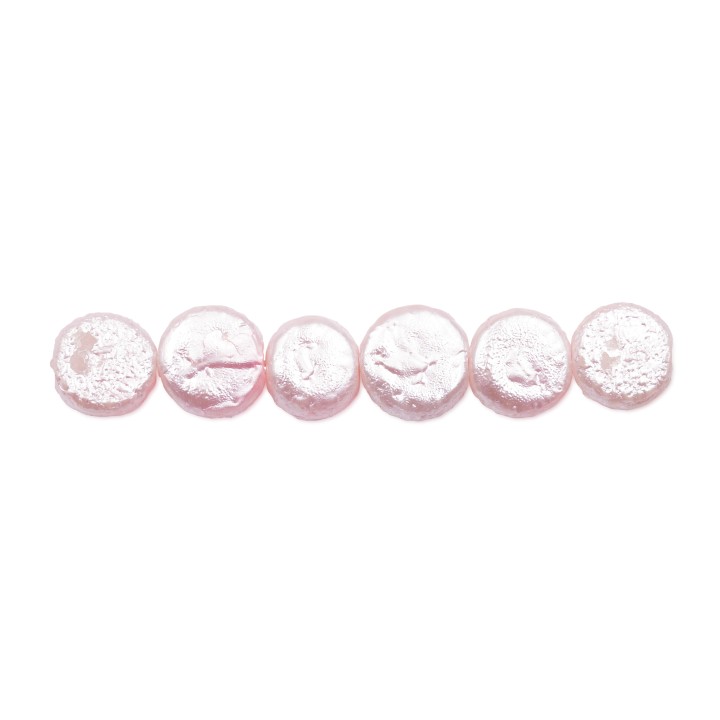 Perla redonda plana 9mm de vidrio para collar pulsera y aretes