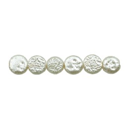 Perla redonda plana 9mm de vidrio para collar pulsera y aretes