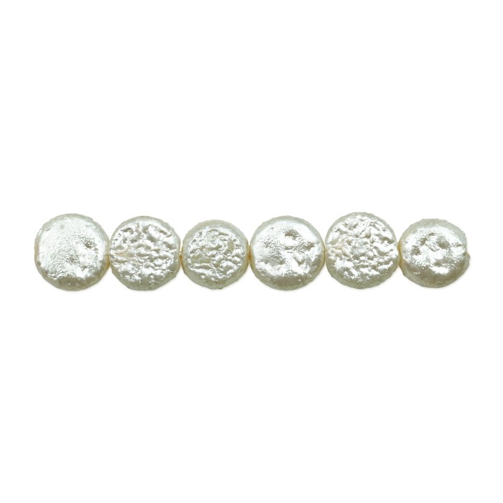 Perla redonda plana 9mm de vidrio para collar pulsera y aretes