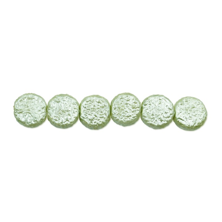 Perla redonda plana 9mm de vidrio para collar pulsera y aretes