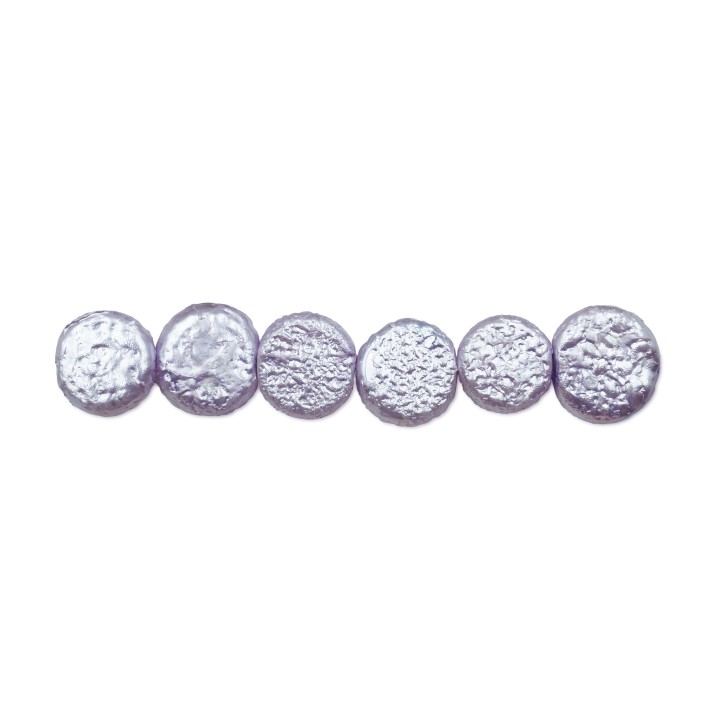 Perla redonda plana 9mm de vidrio para collar pulsera y aretes